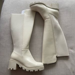 Cream Lug riding boot Size 11 (New never worn)